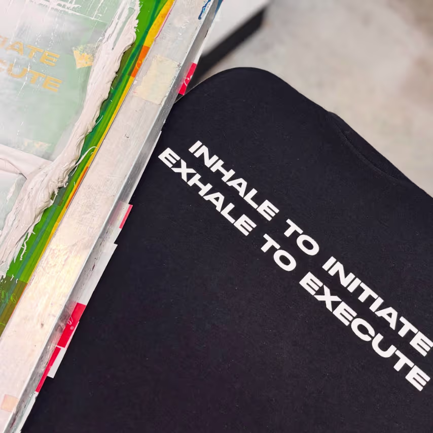 Custom printed hoodies on rack